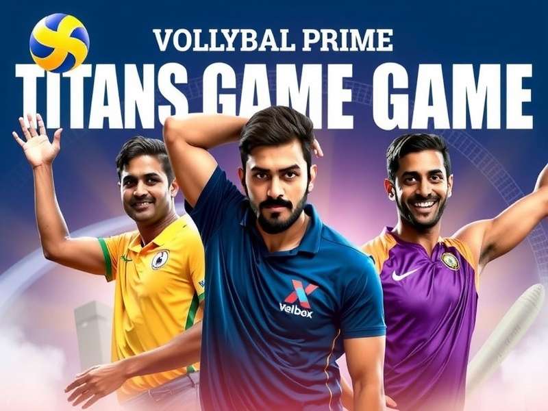 Volley Prime Titans Game Banner featuring Indian players