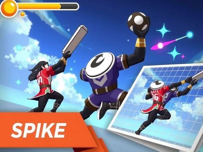 Volley Prime Titans gameplay screenshot showing a spike action