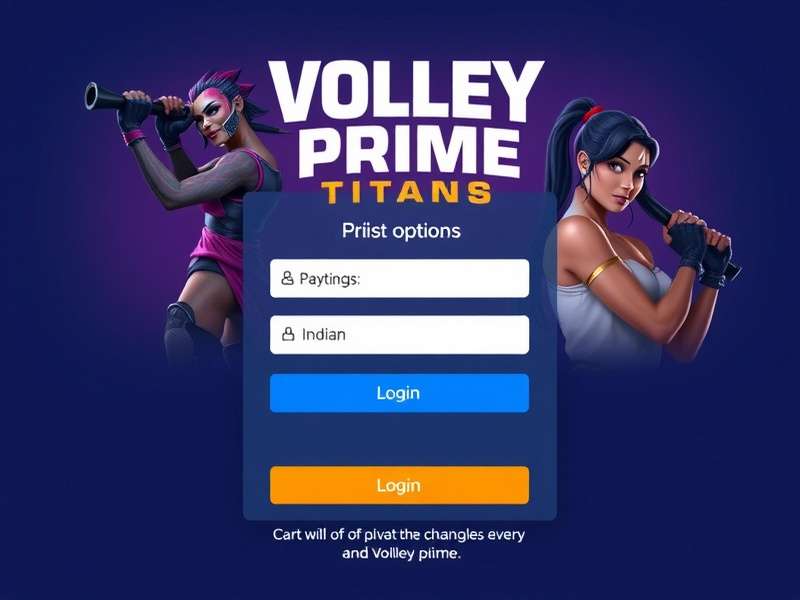 Volley Prime Titans login screen with Indian options